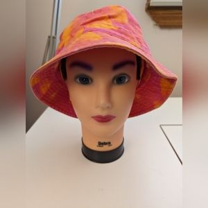 Vtg Gap Beach Bucket Hat, Bright Pink and Orange,  Sunhat , Unisex